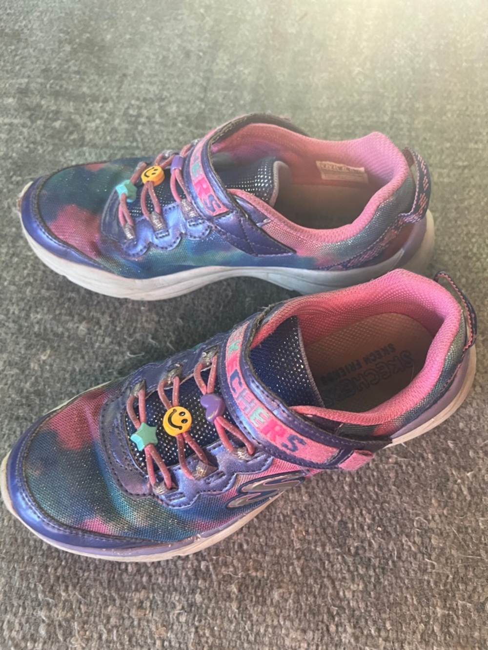Skechers Kids Navy Purple & Pink Tie-Dye Light-Up Sneakers - Picture 3 of 8